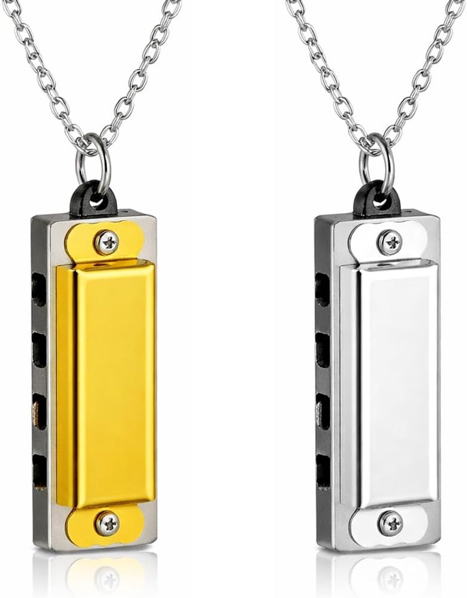 Thijox - 2 Stuks Mondharmonica voor Kinderen met 4 Gaten - Muziekinstrumenten voor Beginners - Goud en Zilver - Perfect Kerst- of Verjaardagscadeau vo