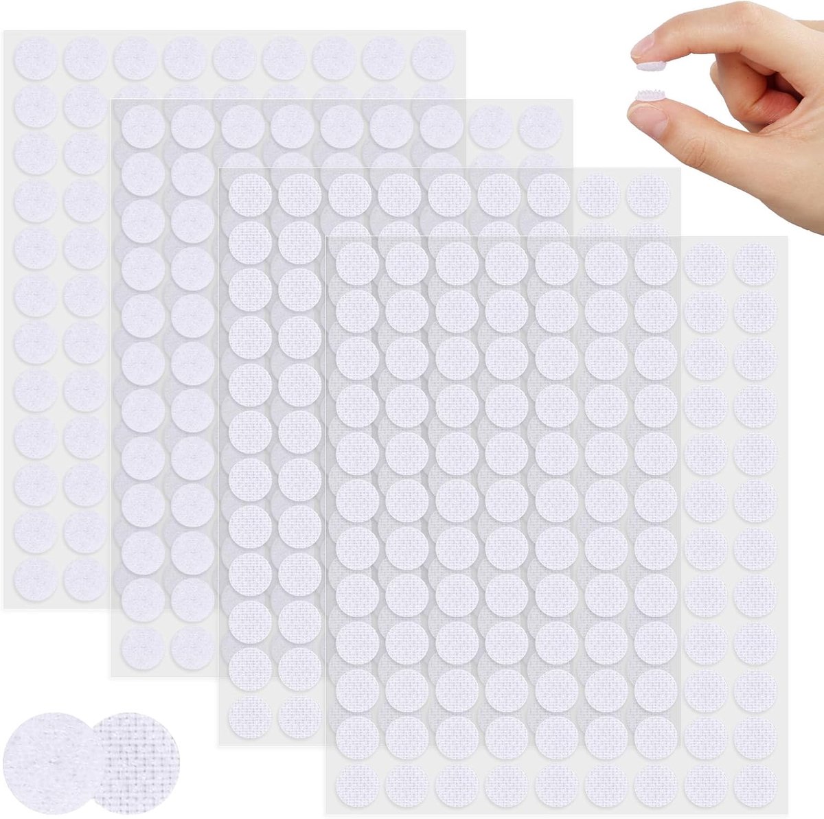 SnelShoppen - 432pcs Zelfklevende Dots 10mm Dubbelzijdige Plakpunten, Nylon Plakmunten voor Creatieve Klussen, Handig voor Feest, Keuken en Tuin