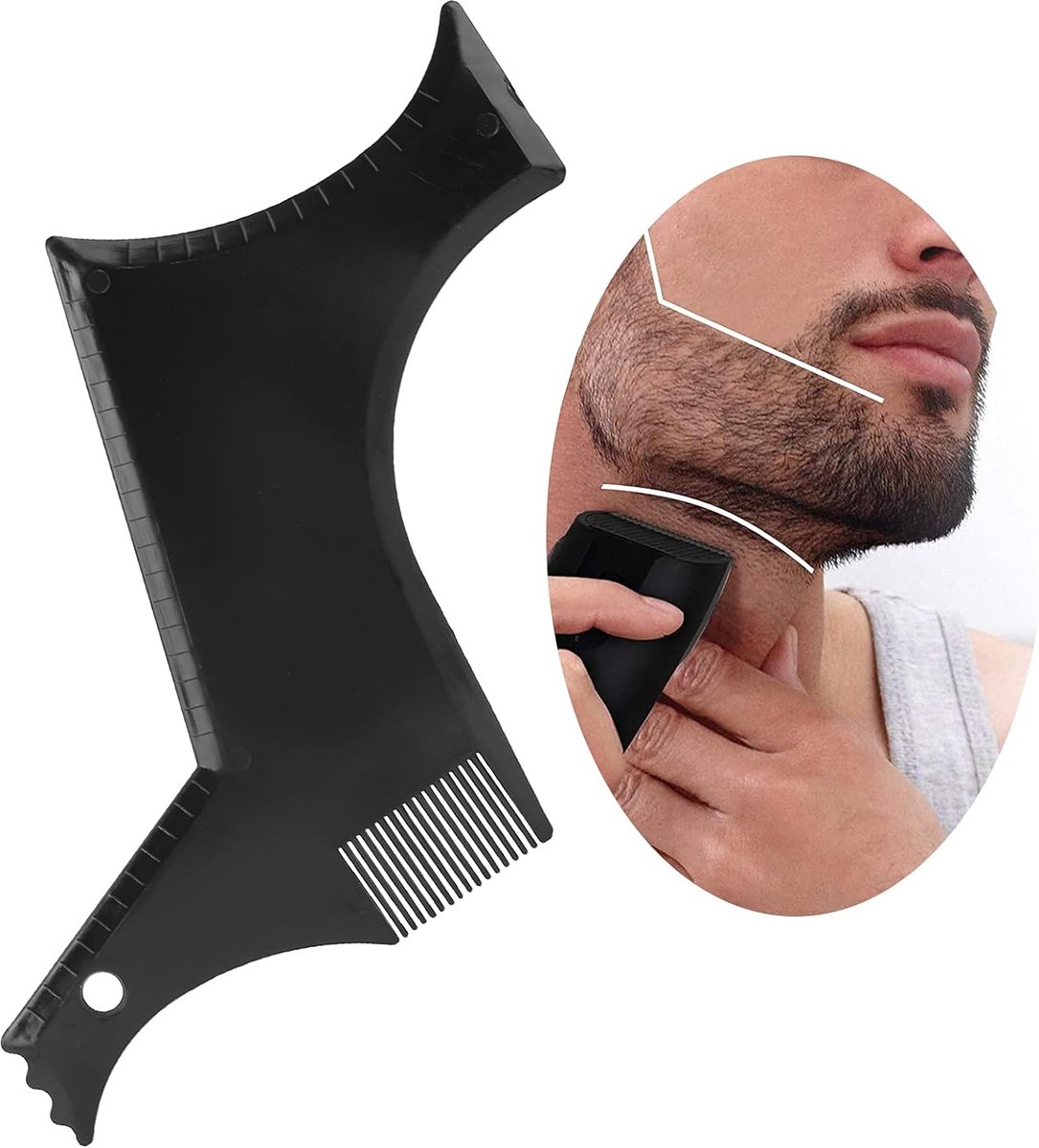 SnelShoppen - Beard Shaper - Hoogwaardige Baardtrimmer voor Nacken, Snor en Kapsel - Flexibel en Stevig Plastic - Perfect voor Thuisgebruik - Ideaal v