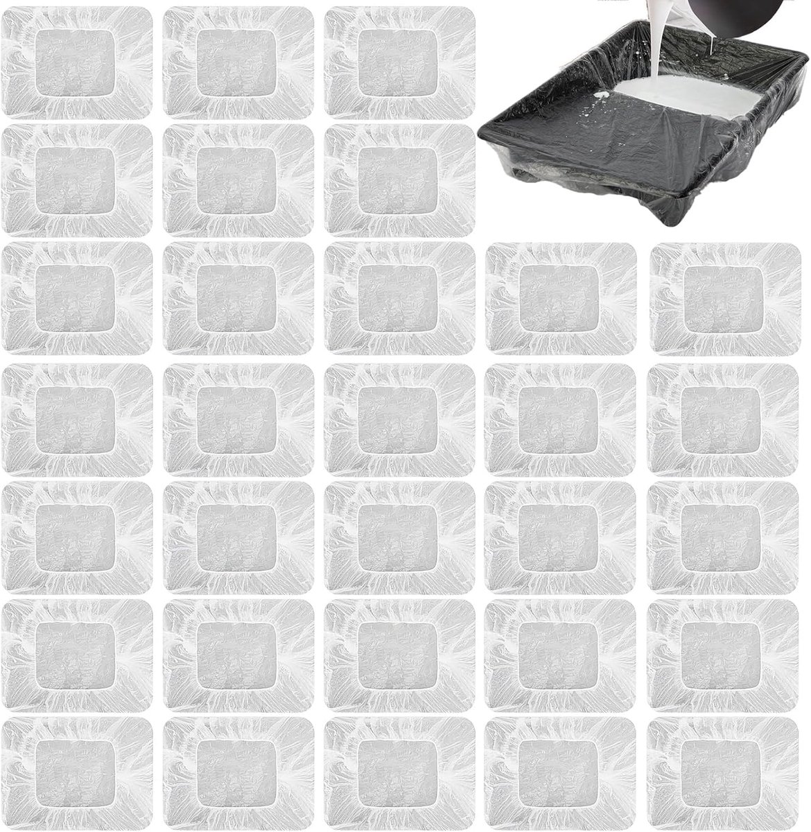 SnelShoppen - 30 Stuks 22cm Verf Tray, Wegwerp Verf Pan, Transparante Kleurige Tray Liners voor Verbouwing en Doe-Het-Zelf Projecten