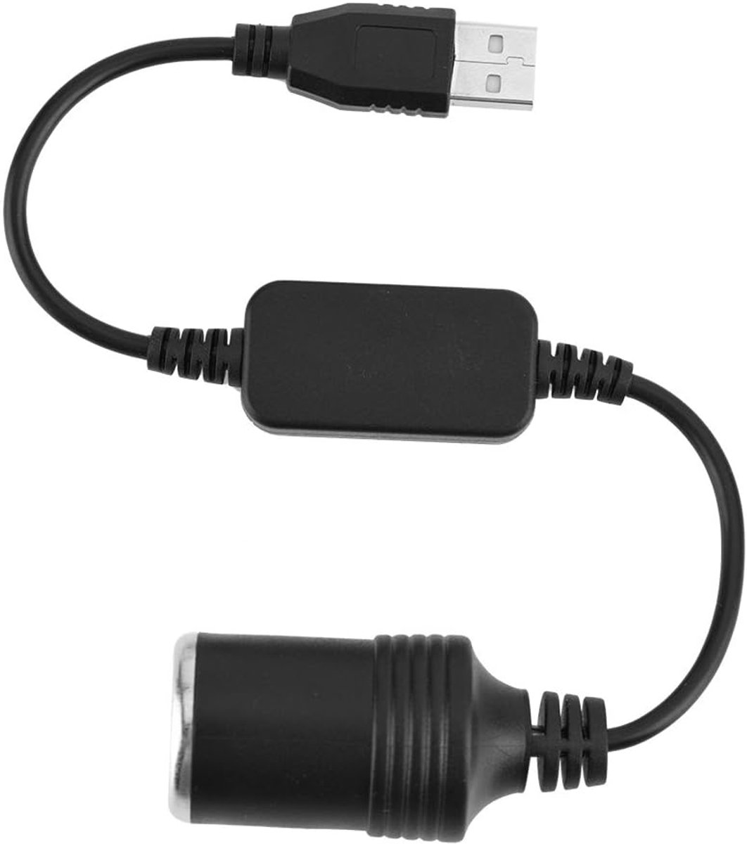 SnelShoppen - USB Port naar 12V Sigarettenaansteker Adapter, 5V USB A Mannelijk naar 12V Auto Sigarettenaansteker Vrouwelijk Converter voor Dashcam, G