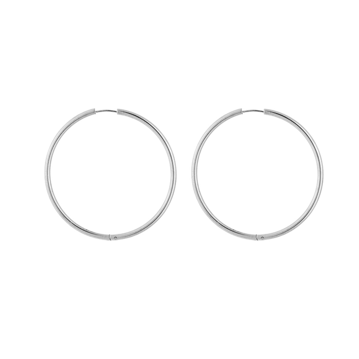 Stainless Steel Basic Hoops 50MM – Tijdloze & Minimalistische Oorringen - RVS - Zilver
