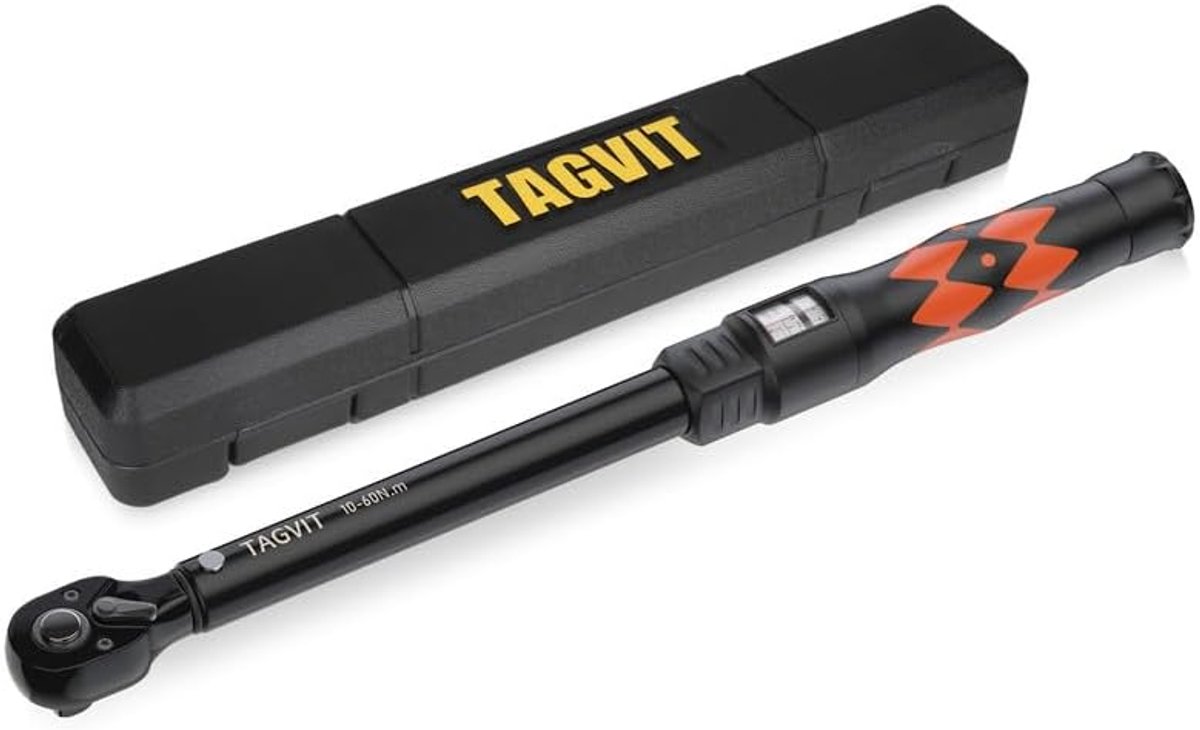 SnelShoppen - Torque Wrench 3/8" 10-60 Nm Precisie Fiets en Motor Sleutel met ±3% Nauwkeurigheid en Opslagdoos