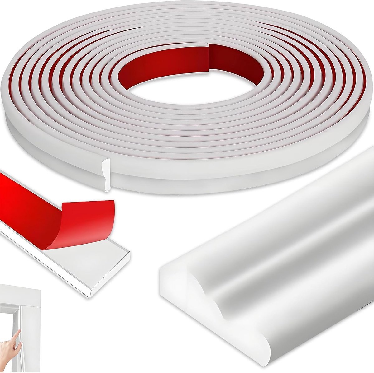 Zelfklevende stuclijsten 3 m x 32 mm, flexibele wandlijsten voor muren en raamkozijnen, witte sierlijsten voor woondecoratie en spiegellijsten