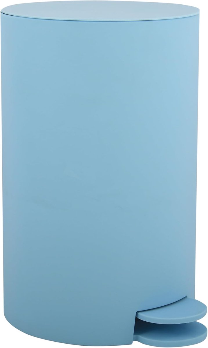SnelShoppen - Pedalafvalbak 3 Liter Lichtblauw - Chic Cosmetisch Afvalemmer met Verwijderbare Binnenemmer - Modern Design voor Keuken en Badkamer - Hy