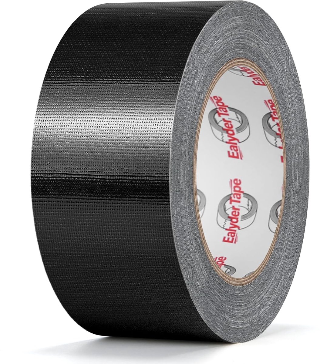 SnelShoppen - Armoured Tape 50 mm x 27.4 m - Zwart, Extra Sterk, Waterdicht, Textiel Duct Tape voor Binnen en Buitengebruik, Ideaal voor Reparaties en