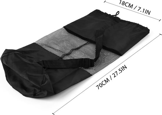 SnelShoppen - Yoga Mat met Lichtgewicht Nylon Mesh Net Draagtas 30x70 cm voor Snorkel Buizen en Yoga, Ademend en Duurzaam, Verstelbare Schouderband, I van Snelshoppen — afbeelding 5