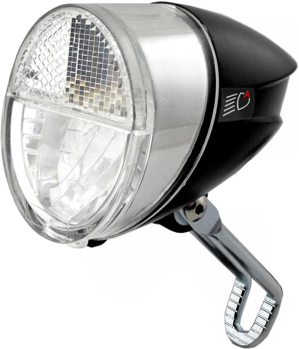 SnelShoppen - Nean Cree LED Dynamo Fietsverlichting met Automatische Lichtsensor, StVZO Goedkeuring, 30 Lux, Zwart, Ideaal voor Veilig Fietsen in het