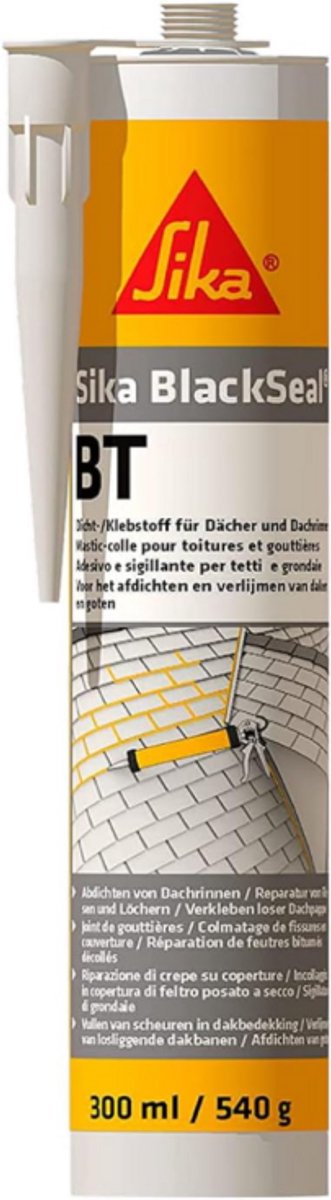 Sika BlackSeal BT kit - Geschikt voor gebruik op daken en dakgoten - Massief plastic - Kneedbaar - Gebruiksklaar - 300 ml