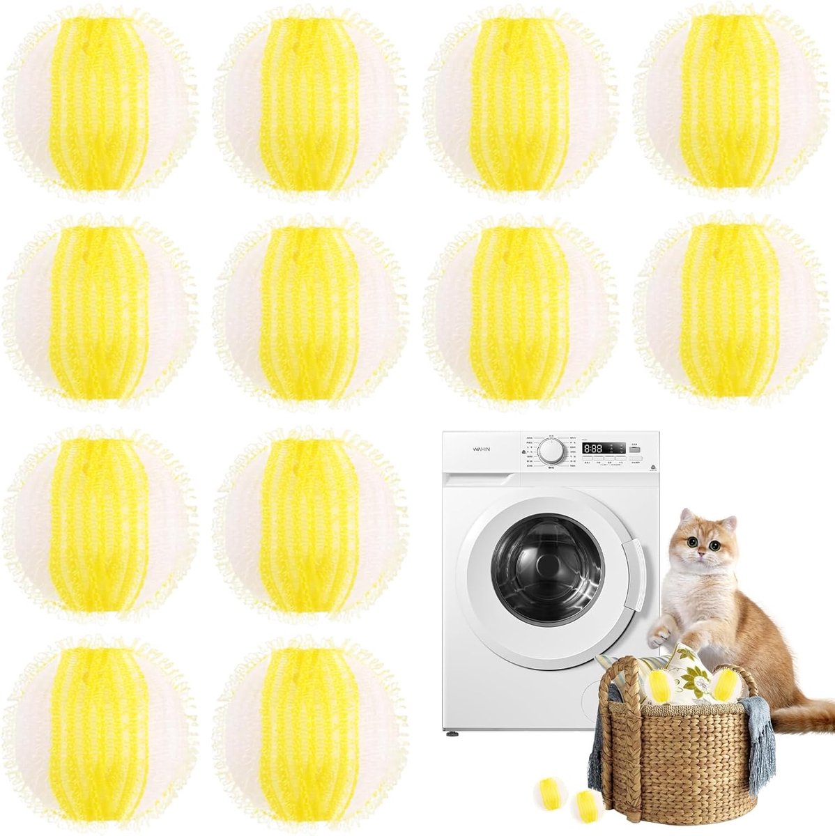 SnelShoppen - Dierenharen Verwijder Ballen voor Wasmachine en Drogen, Herbruikbare Lintballen voor Huisdieren, Ideaal voor Honden- en Kattenhaar, 1 St
