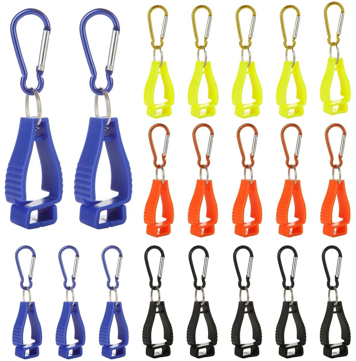 20 Stuks Handschoenhouders met Metalen Carabiner, Ideaal voor Werkhandschoenen en Veiligheidshelmen, Handige Clip voor Tarp en Gereedschap