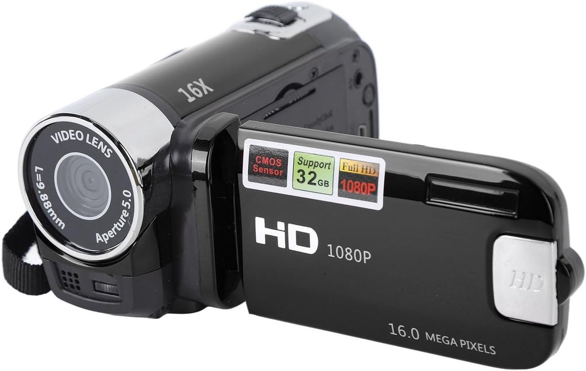Handheld Videocamera met 1080P Resolutie en Draaibaar Scherm – Ideaal voor Kinderen en Vloggen