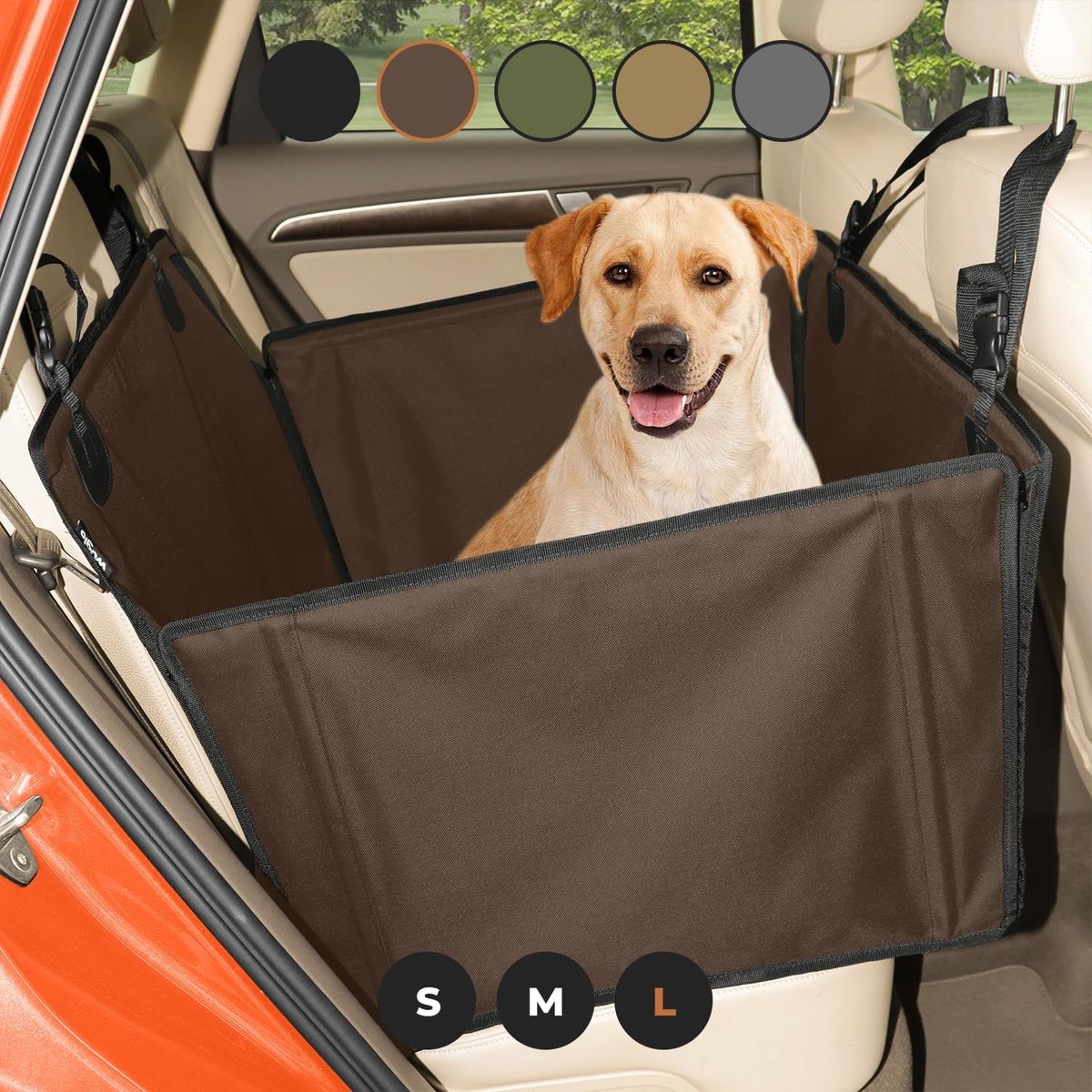 SnelShoppen - Hond Autostoeltje Groot Tot 26kg - Extra Stabiliteit, Veiligheid, Versterkte Wanden, Lengte Verstelbare Autogordel, Ideaal Voor Lange Ri