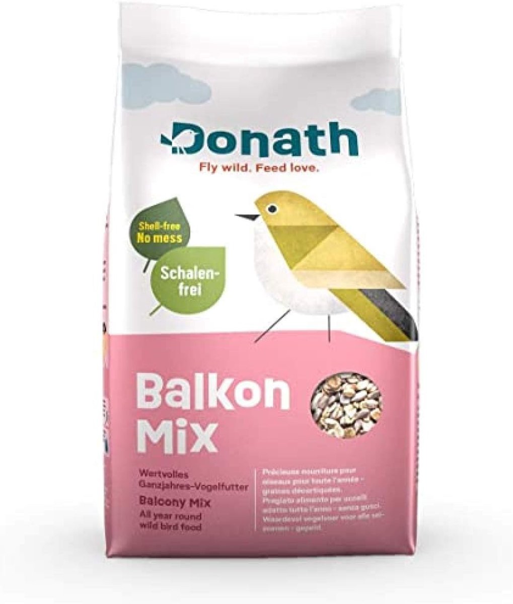 SnelShoppen - Donath Balkonmix - Peulenvrije Mix voor een Schone Terras - Waardevol Vogelvoer voor Alle Seizoenen - Gezonde Havermout en Tarwevlokken