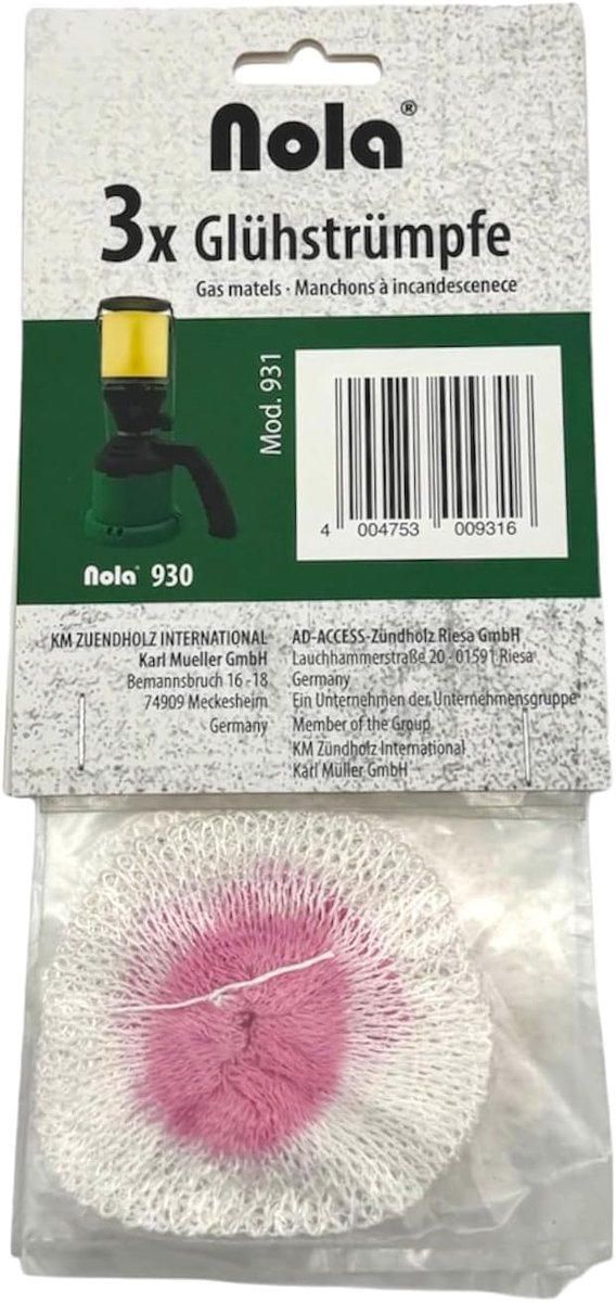 SnelShoppen - NOLA 3X Glow Stockings voor Camping Lampen - Hoogwaardige Verlichtingselementen voor Gaslampen, Petroleumlampen, en Kampeerlampen, 6.5 c