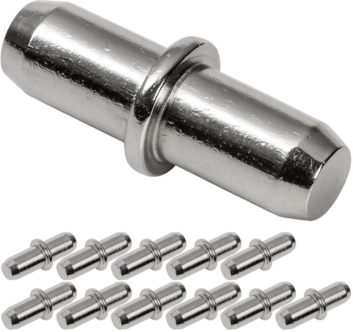 SnelShoppen - Universele Plankdragers Set van 12 - Ø 5 mm Stalen Planksteunen - Roestvrij - Voor Meubels, Keuken, Werkplaats, Kasten, Stevige Bevestig