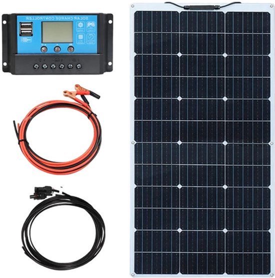 Zonnepaneel - Zonnepanelen - Monokristallijn - 12V - 100W - Zonne-kit - Flexibel - Waterdicht - Lichtgewicht - Voor Caravan - Camper - Boot of Thuisgebruik