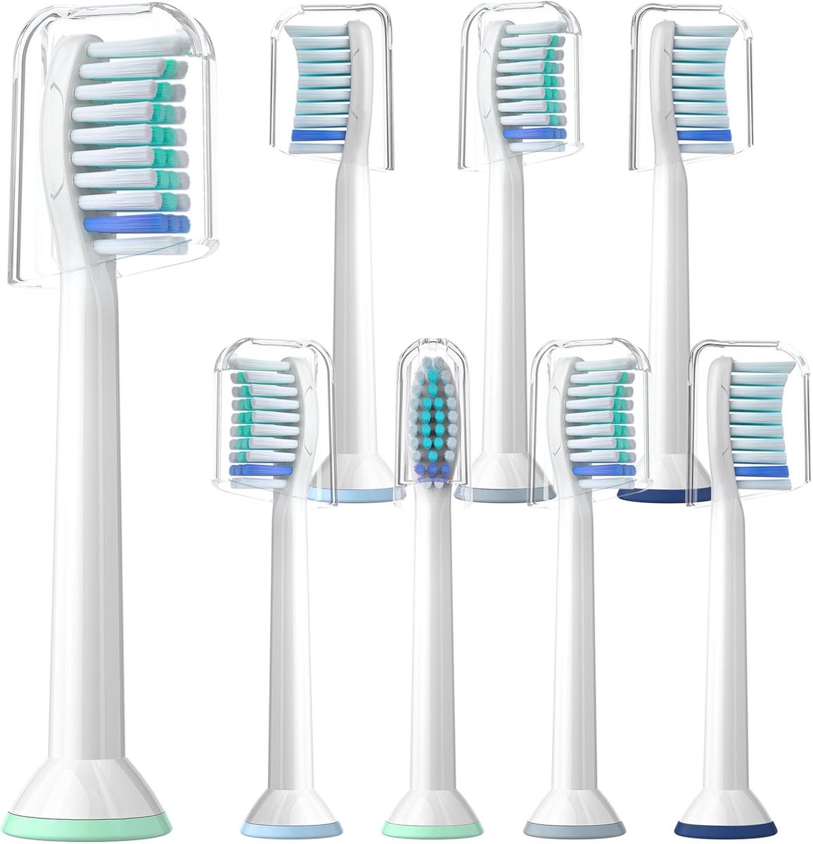 SnelShoppen - Vervangende tandenborstelkoppen voor Sonicare elektrische tandenborstel, zachte borstelkoppen voor W 4100 en andere snap-on handvatten,