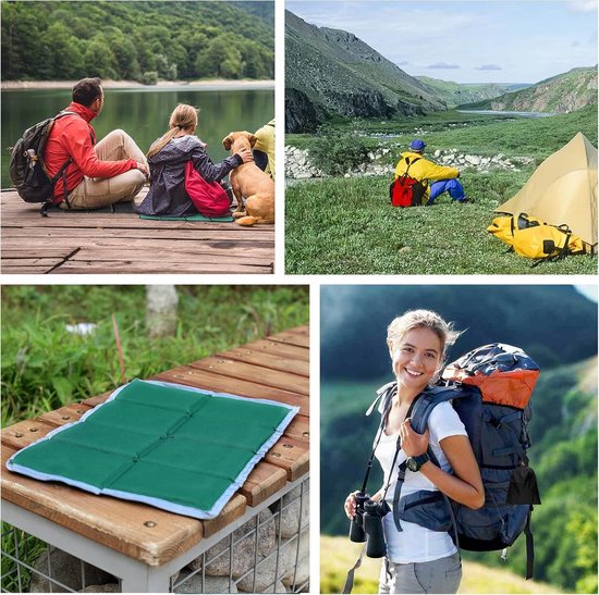 2 stuks - Zitmatje - Wandel zitmatje - Opvouwbaar zitmatje - Kampeer zitmatje - Camping zitmatje - Strand zitmatje - Reis zitmatje - met opbergzakken - voor outdoor, tuin, wandelen, camping, strand, picknick - 40*30 cm - zwart, groen van Merkloos — afbeelding 5