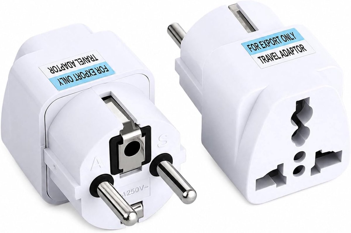 SnelShoppen - ERBO Universele Stekkeradapter - Reisadapter voor Wereldwijd Gebruik - Compact en Lichtgewicht - Perfect voor Vakantie, Camping en Thuis
