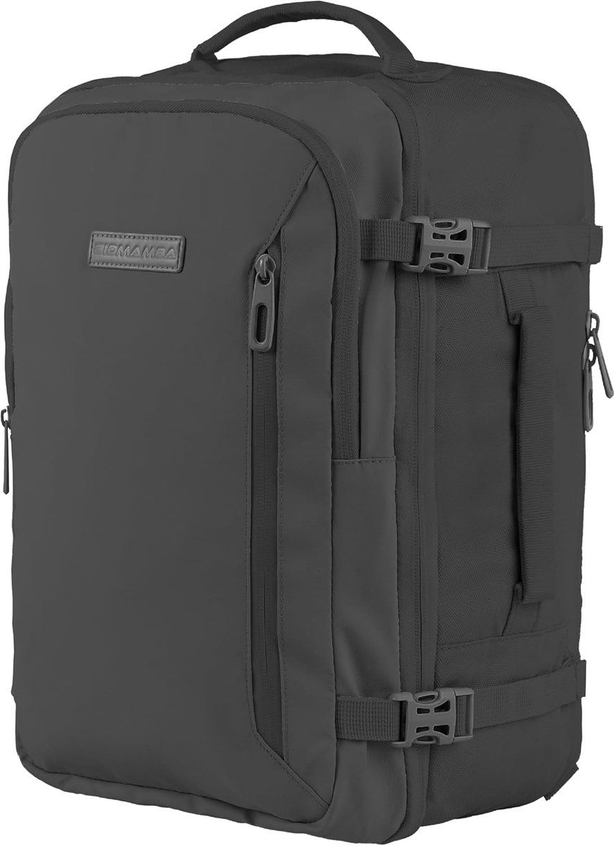 Thijox - BidMamba Handbagage Rugzak 40x20x25 cm - Ideaal voor Ryanair en Easyjet - Koolstofkleur - Perfect voor Reizen, Werk en Vrije Tijd