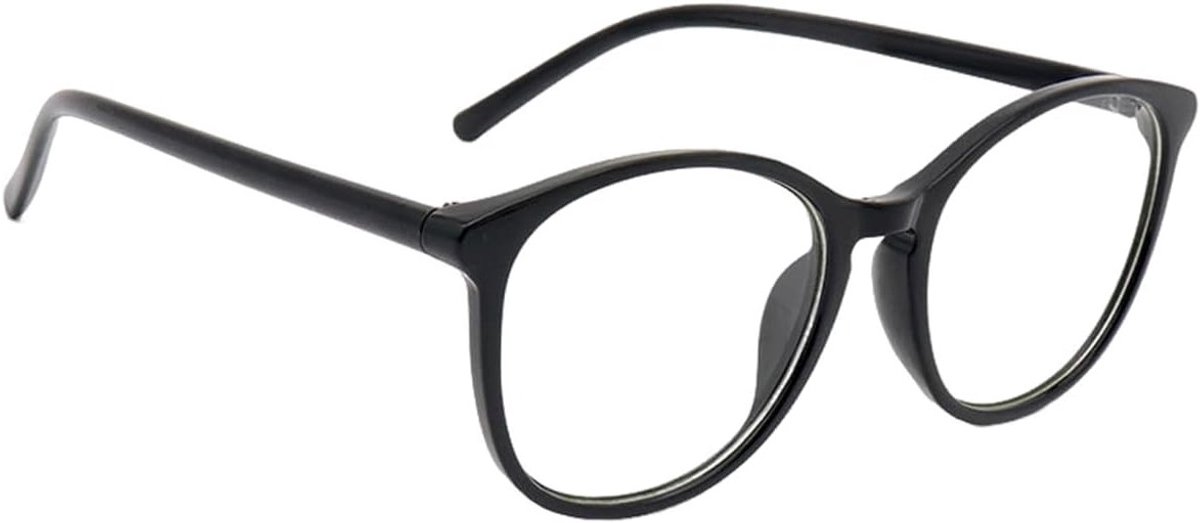 Retro Blauw Lichtfilter Bril voor Mannen en Vrouwen, Verminder Oogvermoeidheid, Zwart, Krasbestendig, Voor Computergebruik en Dagelijks Gebruik