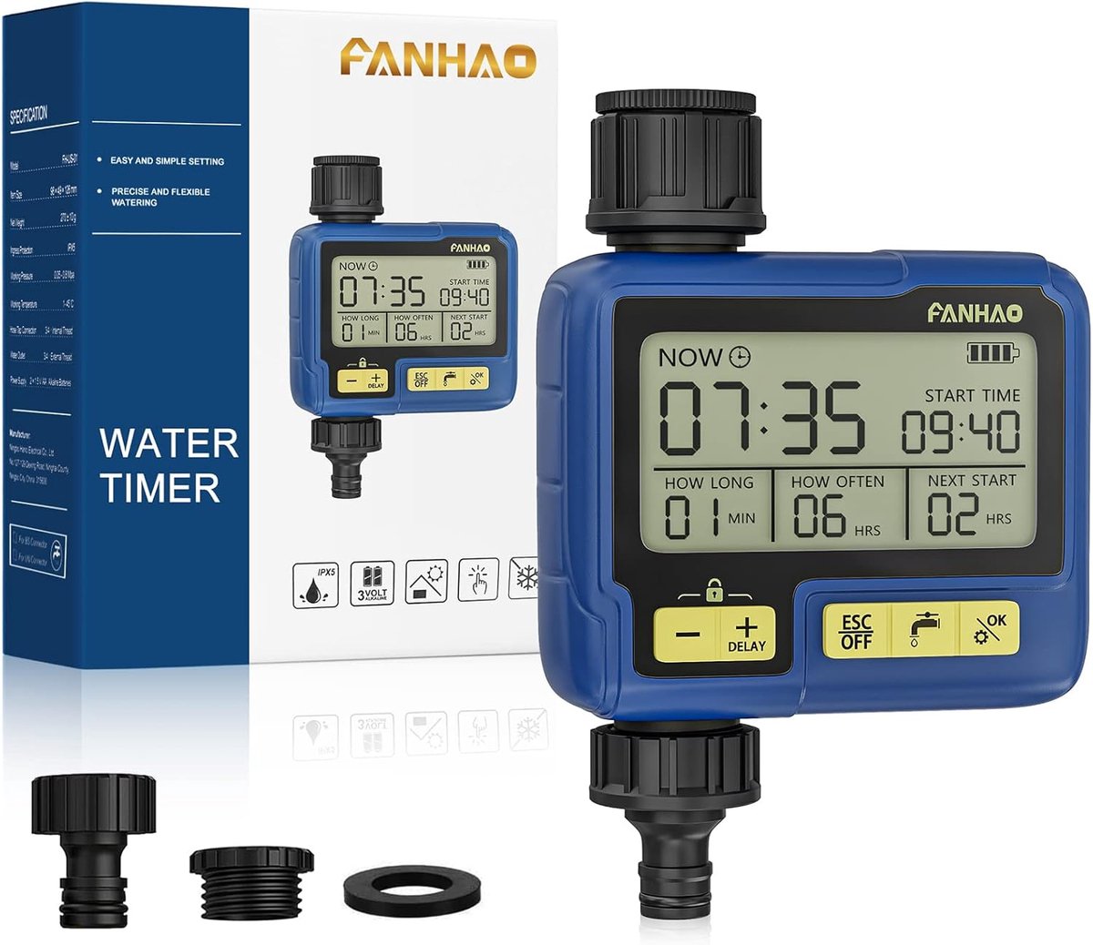 SnelShoppen - Automatische Irrigatiecomputer Water Timer - Flexibel en Eenvoudig Irrigatiesysteem - Programmeerbaar van 1 Seconde tot 99 Minuten - Voo