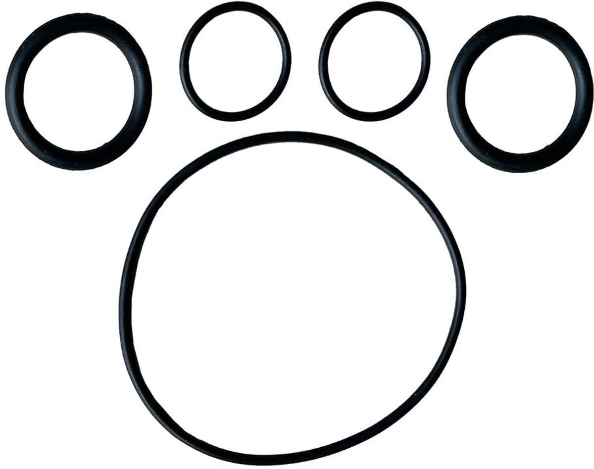 SnelShoppen - 5-delige set O-ringen voor waterpomp afdichting, siliconen O-ring kit voor hot tub, zwembad, Lay-Z-Spa, SaluSpa, herstelset, pompbehuizi