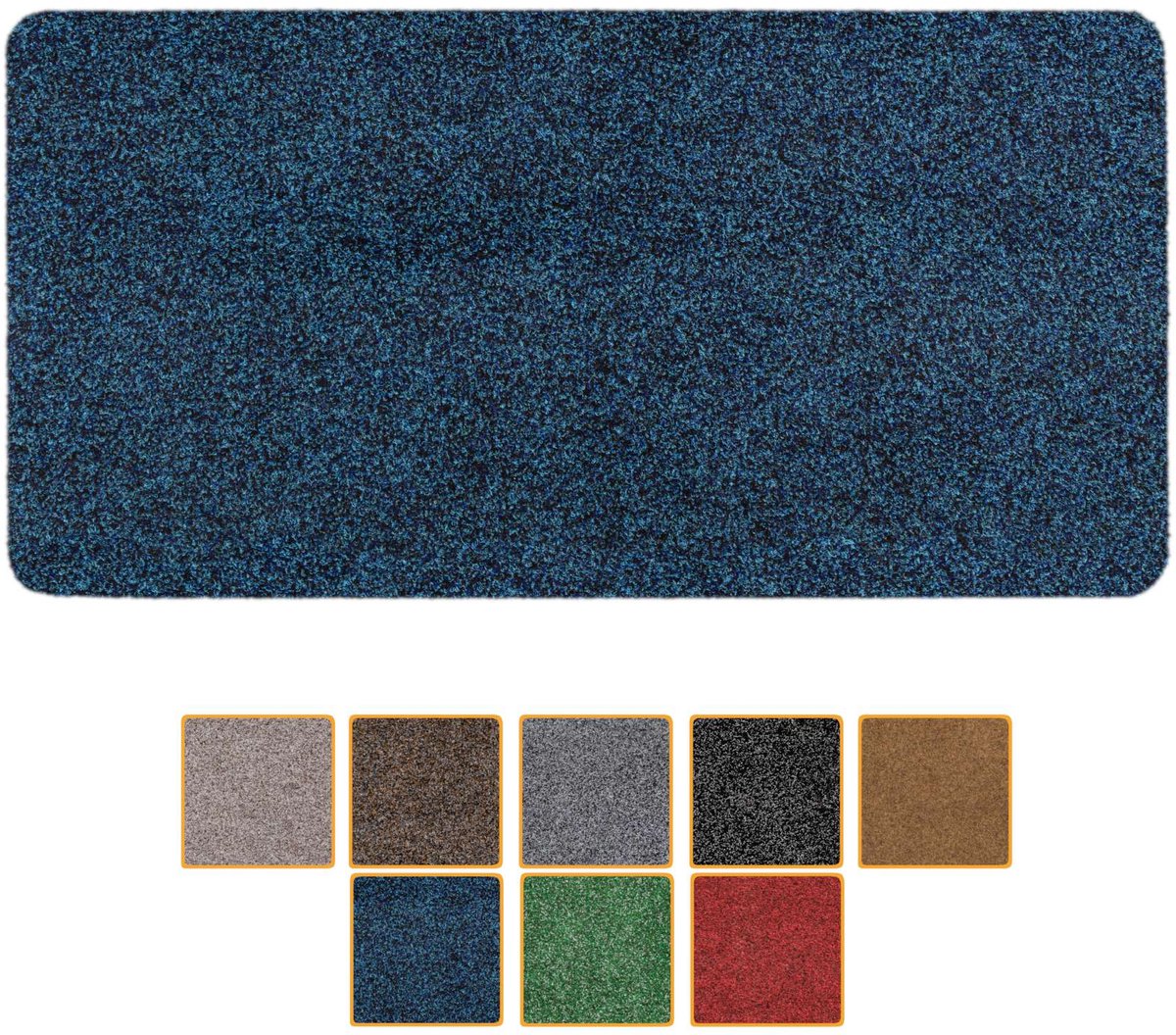 ANRO Deurmat Blauw 80x40cm – Schoonloopmat Antislip Wasbaar Voordeur Hal Binnen & Buiten Op Maat