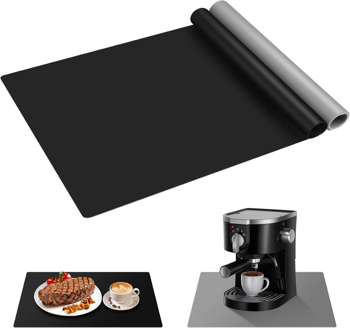 SnelShoppen - Pack van 2 Silicone Matten 60x40 cm - Hittebestendige Niet-Slip Craft Mat voor Epoxyhars, Schilderen, Kinderen, Multifunctionele Coating