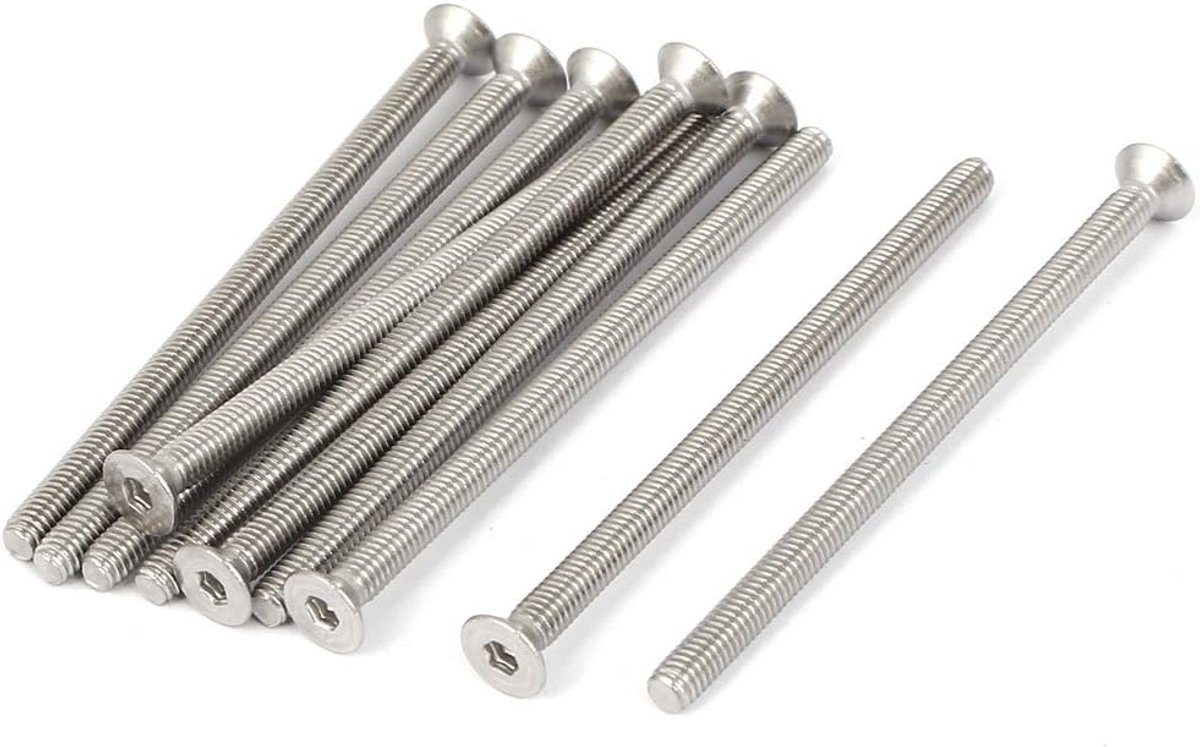 SnelShoppen - M4x70mm Hex Socket Flat Head Countersunk Bolts - 10 Stuks Hoogwaardige Schroeven voor DIY, Klussen en Meubels, Roestvrij Staal, Perfect
