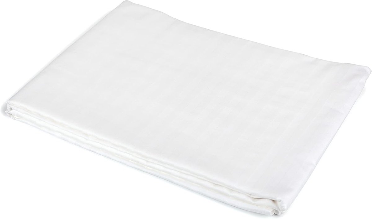 SnelShoppen - Bed Sheet 180 x 290 cm, Katoen, Wit, Zacht en Ademend, Geschikt voor Elk Seizoen, Inlegvel zonder Elastiek