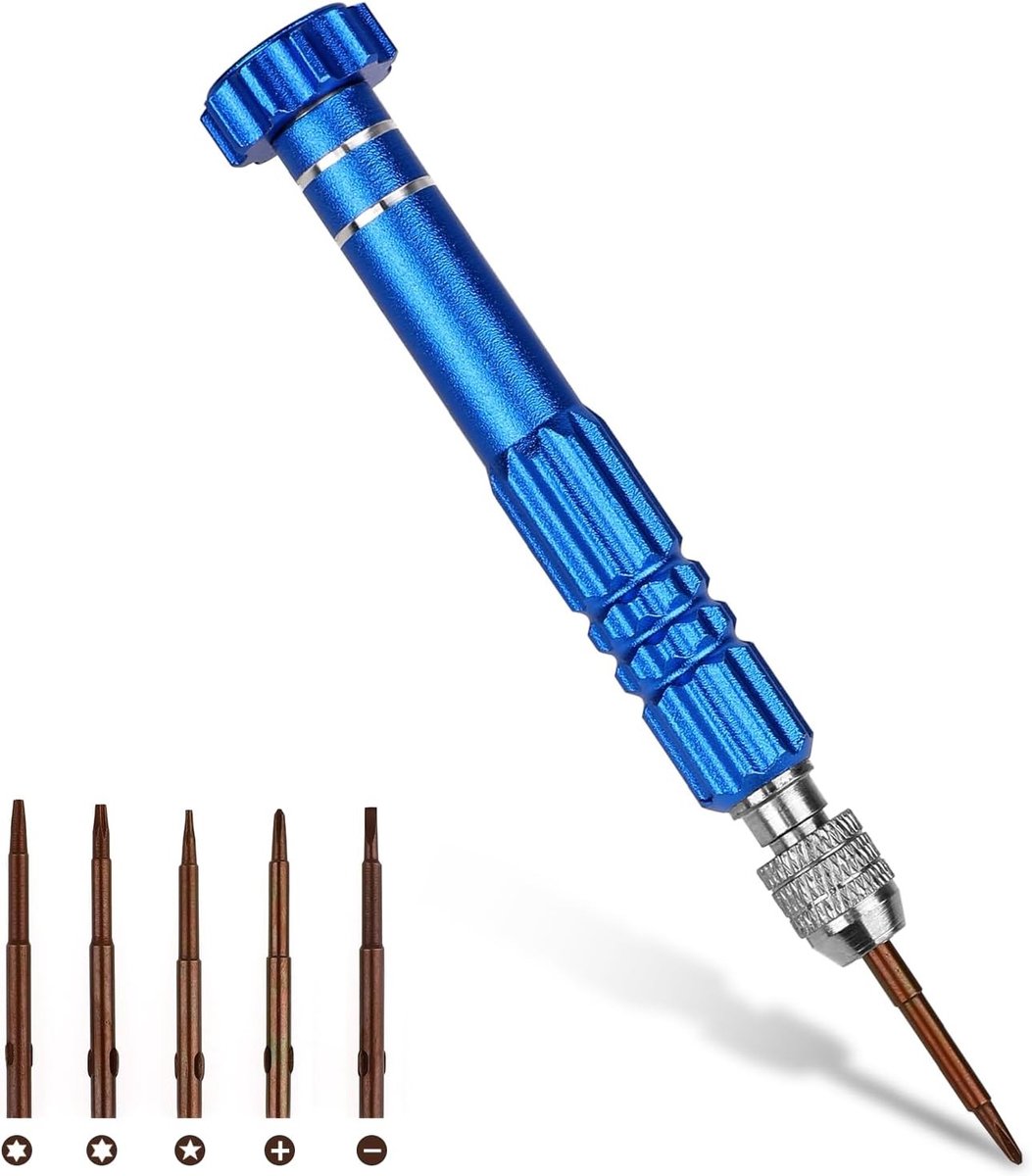5-in-1 Mini Schroevendraaier Set voor het Repareren van Brillen, Horloges, Laptops en Elektronische Apparaten met Magnetische Sleuf en Precisie Tool
