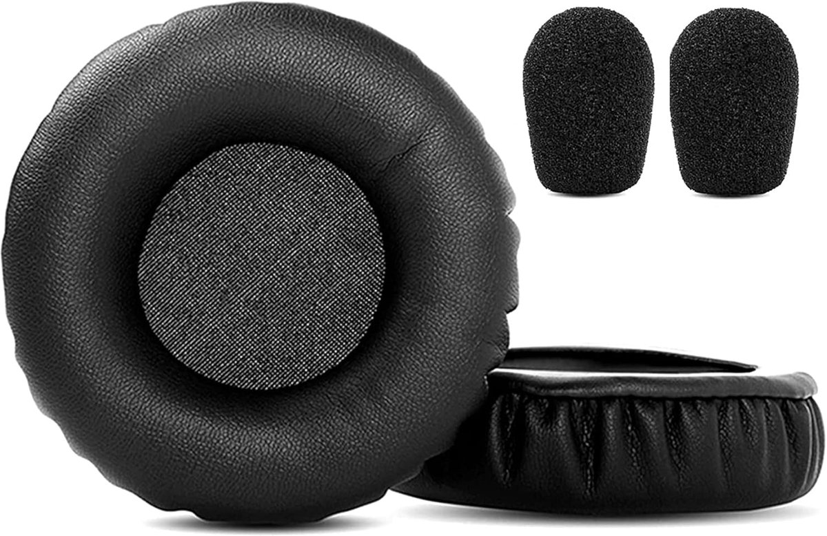 SnelShoppen - Premium Vervangende Oorkussens voor Bedrade USB Hoofdtelefoon, Geschikt voor UC Voice 550 MS Duo, Zacht ECHT Leer en Geheugenfoam, Ideaa