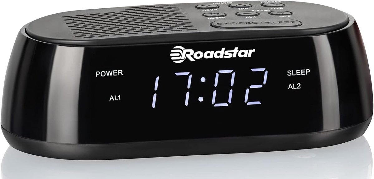 SnelShoppen - Digitale Radio Alarm Klok met Snooze Functie, 20 Voorkeurszenders, USB Aansluiting, LCD Display, Twee Wektijden, Zwart