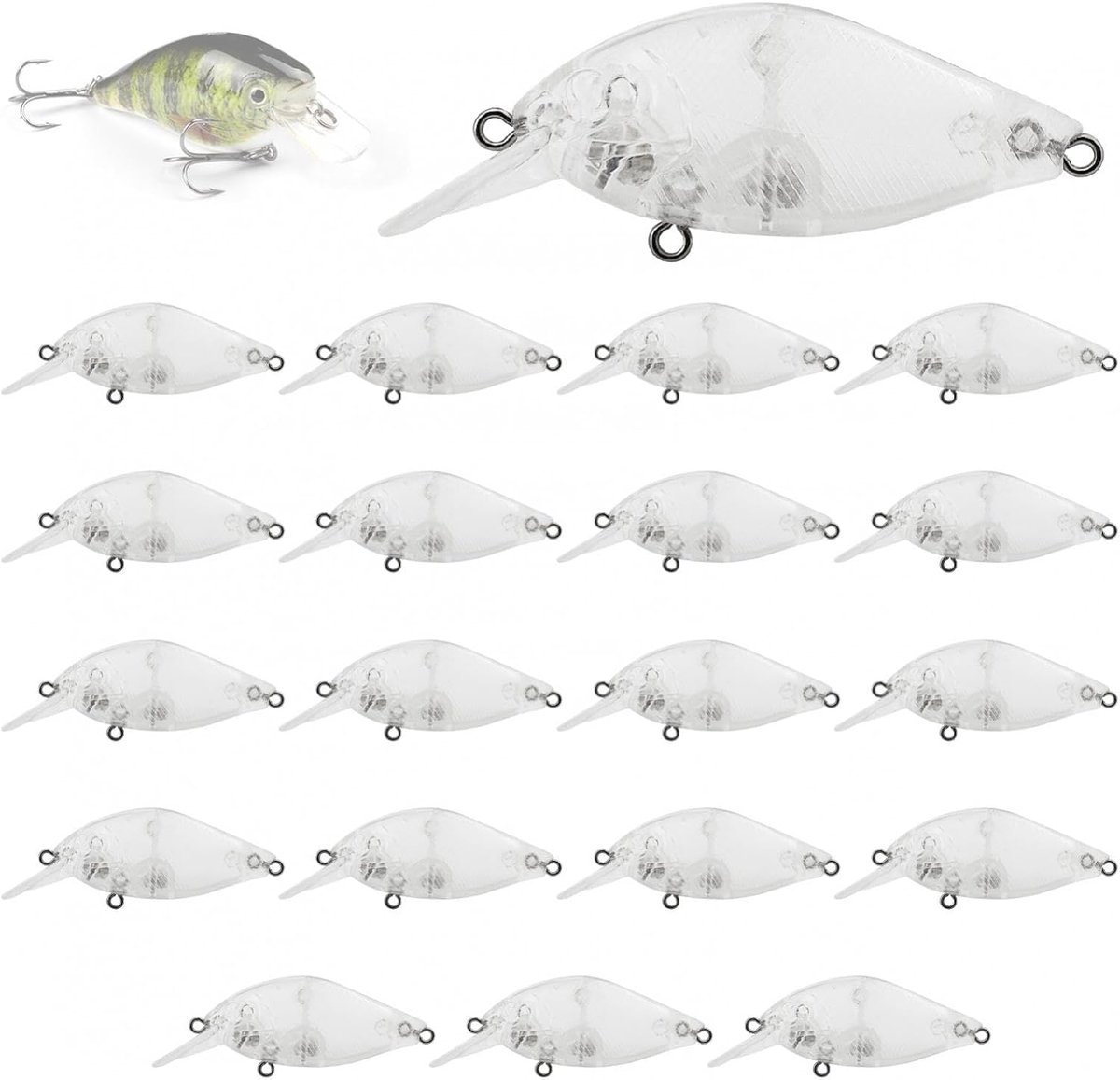 SnelShoppen - Fishing Blanks Lures Kit Unpainted Topwater Swimbait Crankbait 3D Ogen Floating Tackle DIY Lure Blanks voor Bass Salmon Trout