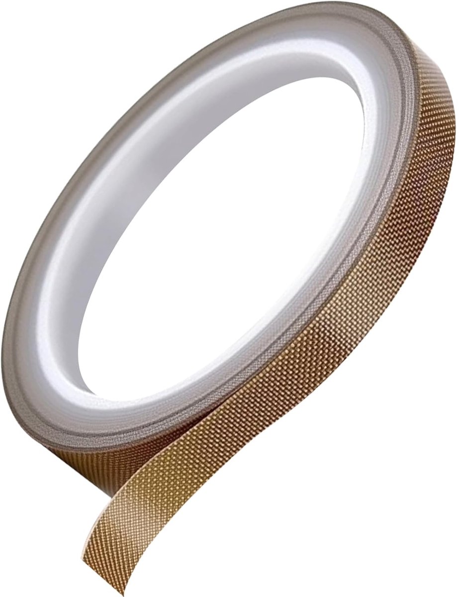 SnelShoppen - Teflon Heftape 10mm x 15m - Hittebestendige PTFE Tape voor Vacuum Verpakking, Handmatige en Pulse Seal - Hoog Temperatuur Bestendig, Cor