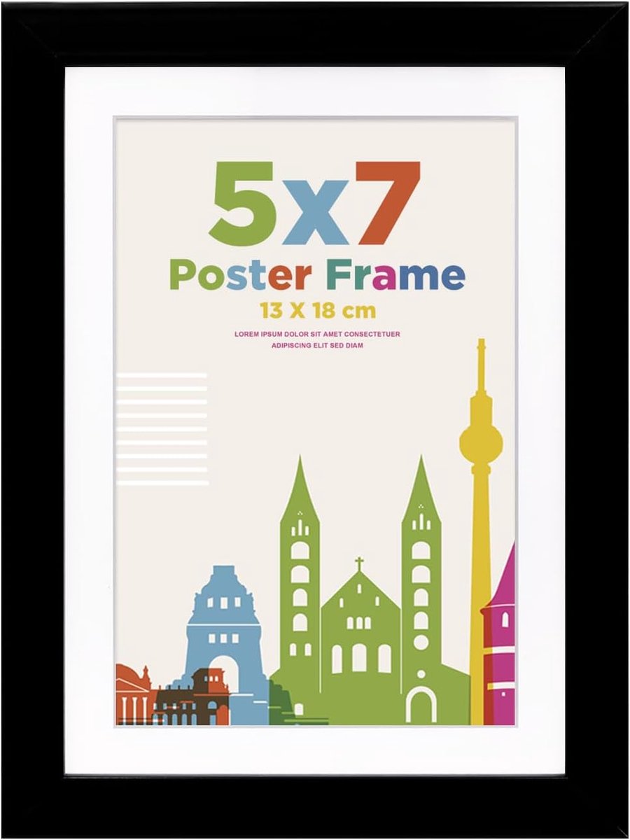 SnelShoppen - Houten Fotolijst 13 x 18 cm, Zwart MDF met Acrylglas, Foto Mount 10 x 15 cm, Muur en Tafelmontage, Perfect voor Feestdagen en Cadeaus