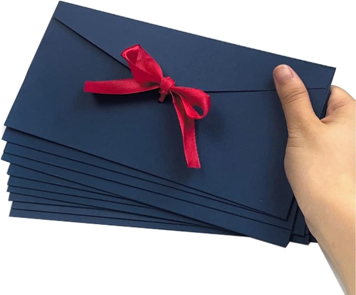 SnelShoppen - 10 Pack Retro Kraft Enveloppes met Buckle en Ribbon - Perfect voor Cadeaukaarten, Uitnodigingen, Bruiloften, Verjaardagen en Feestdagen