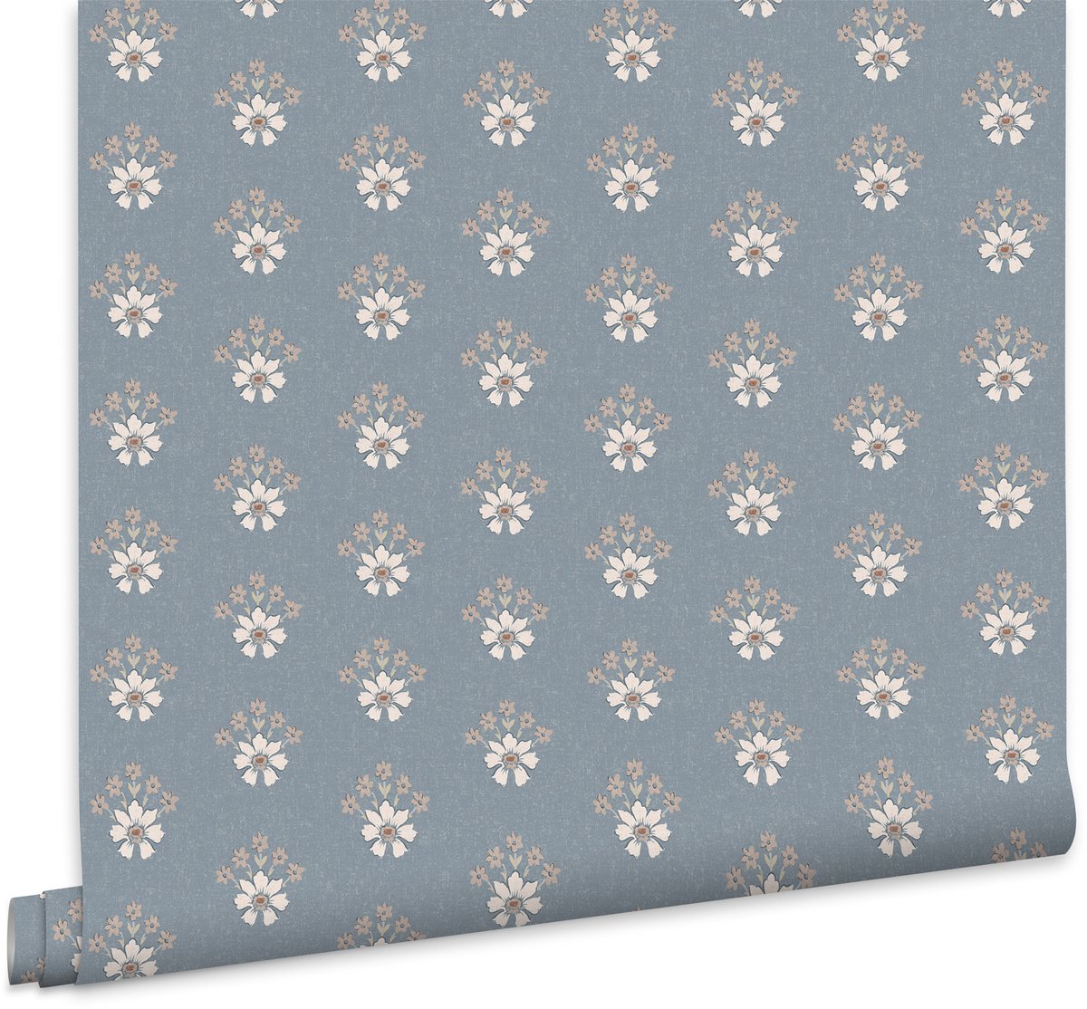 Laura Ashley Vliesbehang - Semington Floral Geo Newport Blue