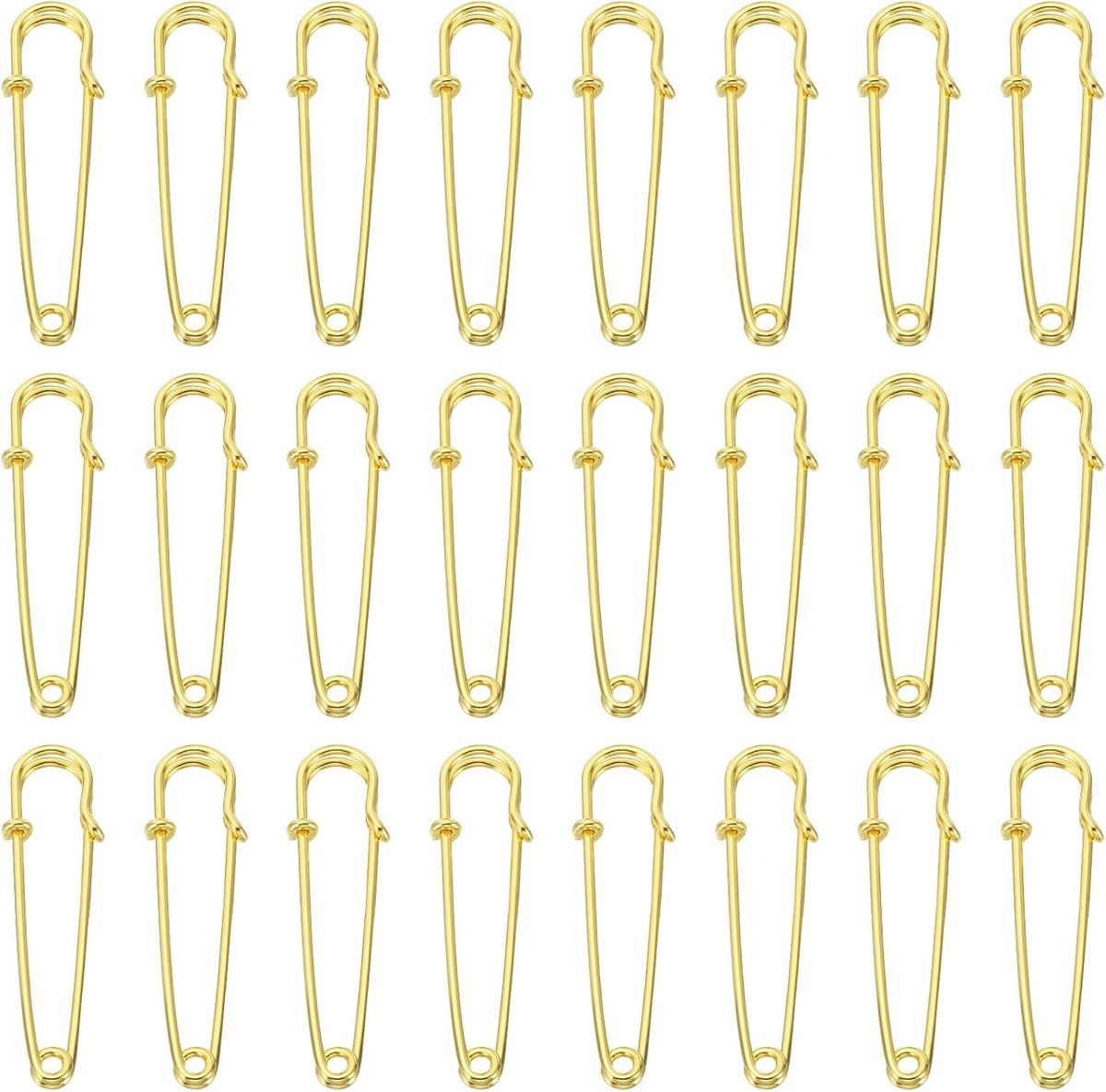 SnelShoppen - Grote Veiligheidspinnen 50mm/2 Inch Metalen Veiligheidspinnen voor Dameskleding, Broeken, Rok, Taille, Goud, 24 Stuks - Perfect voor Cre