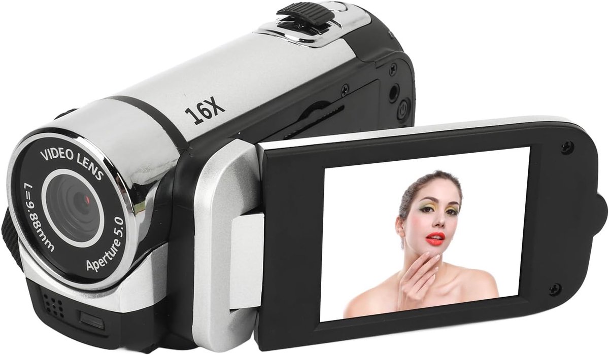 SnelShoppen - D90 1080P Digitale Videocamera Camcorder 16MP 16X Zoom Vlogcamera met Vullicht, 2.4 Inch Draai Scherm, DV Camera voor Beginners en Stude
