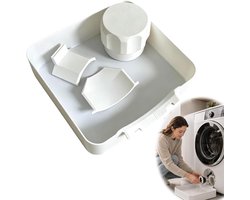 Lekbak Wasmachine - 4-Delige Set - Opvangbak - Universele Wasmachine Lekbak -Afvoerbak Voor Wasmachines - 17.8×17.8×5 Cm - Eenvoudig Te Installeren - Afvoer Van De Wasmachine - Afvoerbak - Geschikt Voor Appartementen, Garages En Huurwoningen - Wit