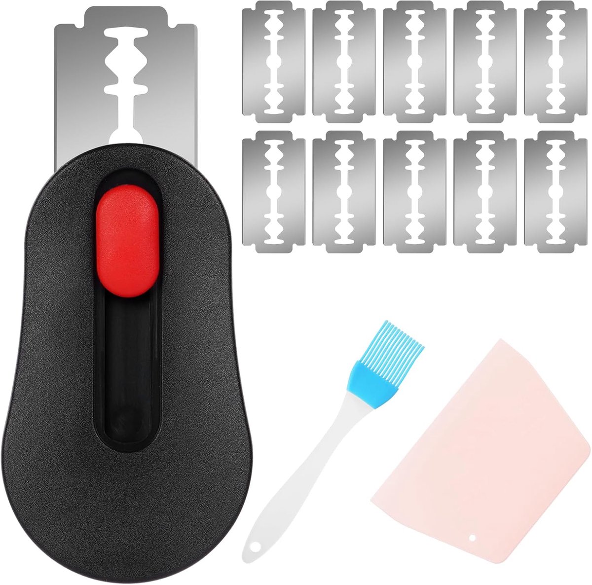 SnelShoppen - Bread Cutter Set met Vervangbare Messen, Broodmes, Deegschraper en Bakborstel voor Perfecte Broodsnedes, Ideaal voor Bakken van Brood en