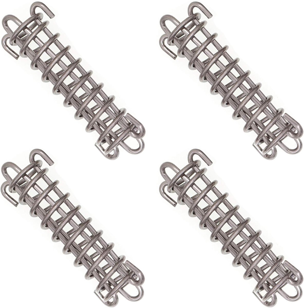 SnelShoppen - 4x Tension Springs voor Zonnescherm, Tent & Camping - Hoge kwaliteit metalen accessoires, 100mm, elastisch, corrosiebestendig, camping,