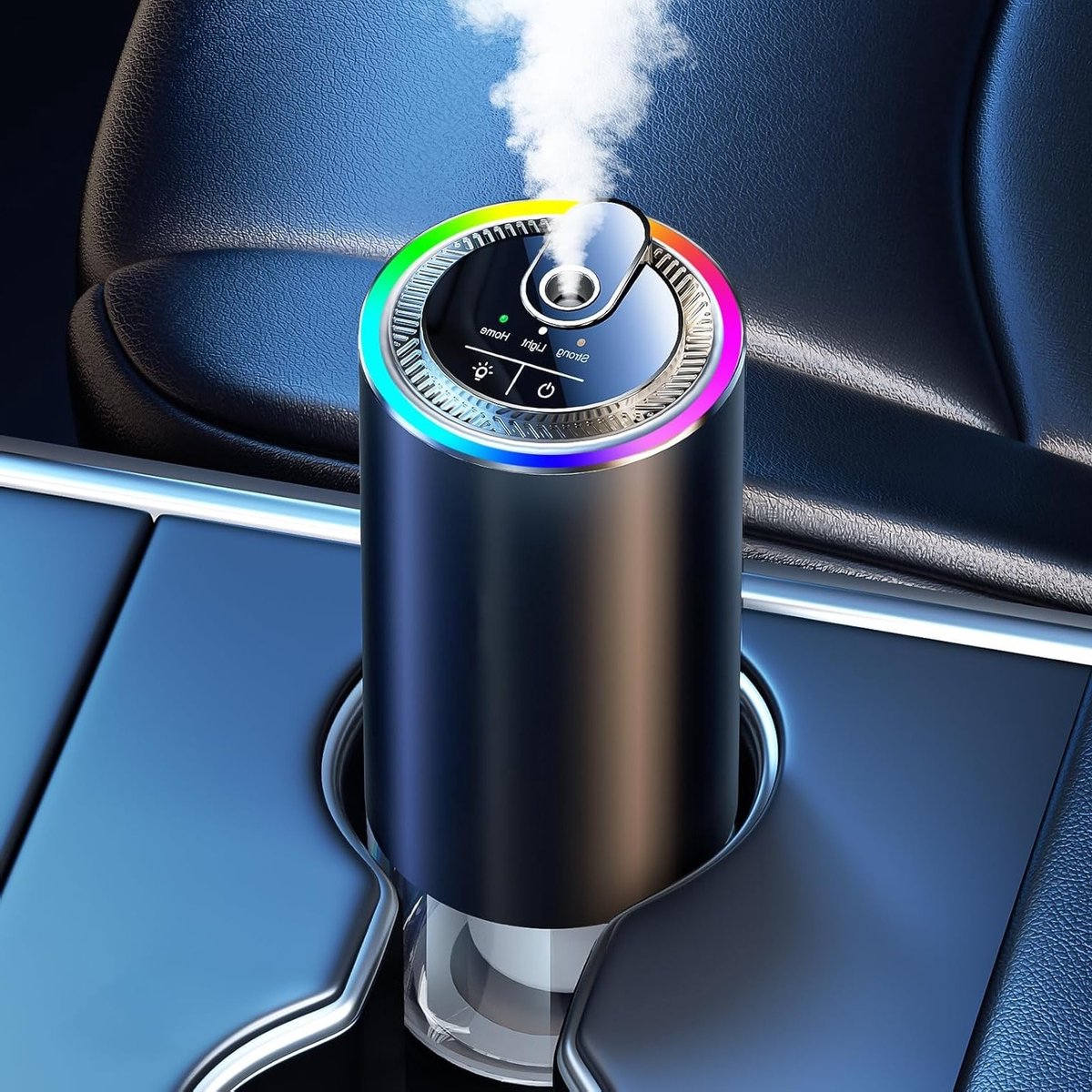 Luchtverfrisser voor Auto met 50ml Geur, Ultrasonische Nebulizer, RGB Licht en Slimme Modus voor Langdurig Gebruik
