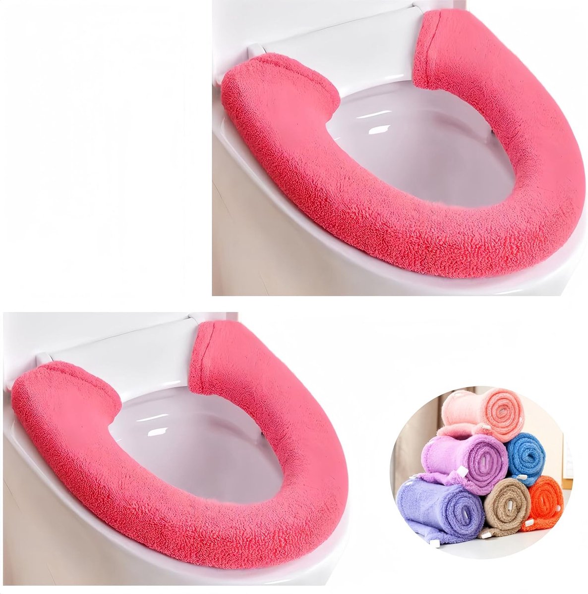 Zachte en Dikke Toiletbril Covers met Handvat - Wasbare Toiletzitting Beschermers voor Comfort en Hygiëne