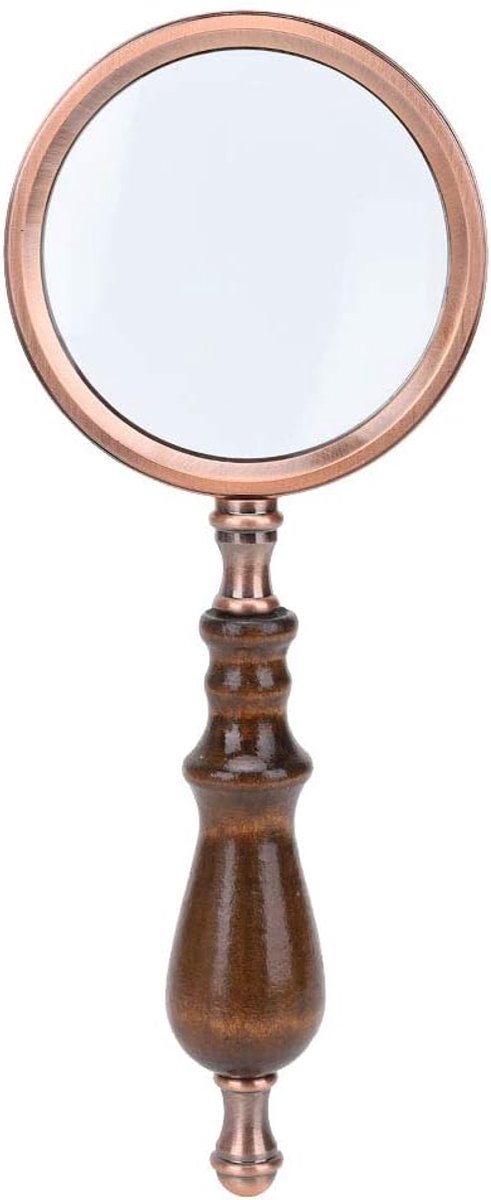 SnelShoppen - 10X Handheld Vergrootglas met Houten Handvat - Ideaal voor Senioren, Juweelinspectie, Knutselen, Reparaties - Zinklegering, Optisch Glas