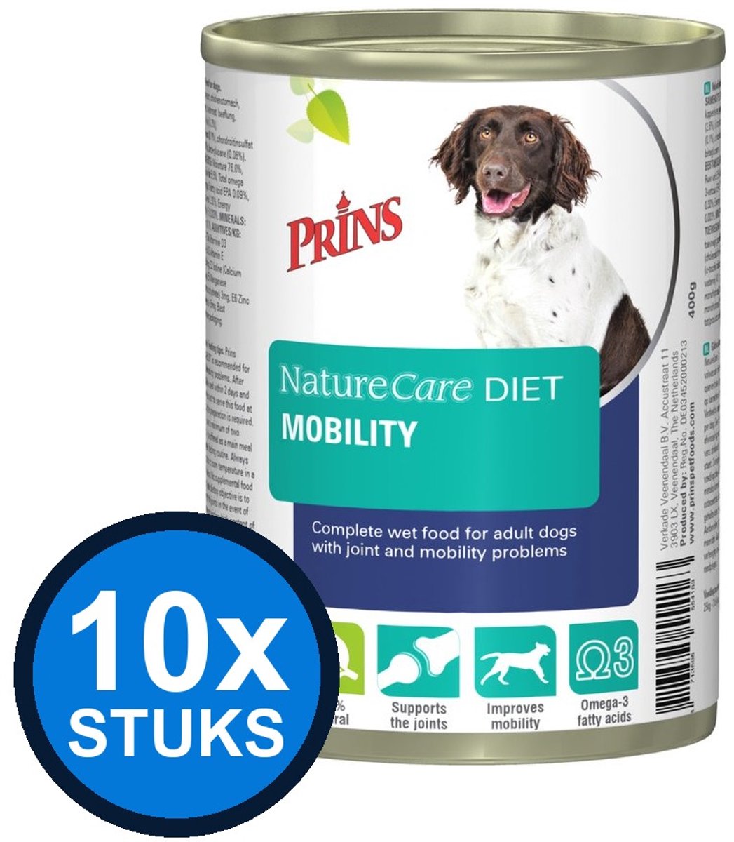 10x Prins - NatureCare dog dieet mobility 400gr - Hondenvoer - 400 g