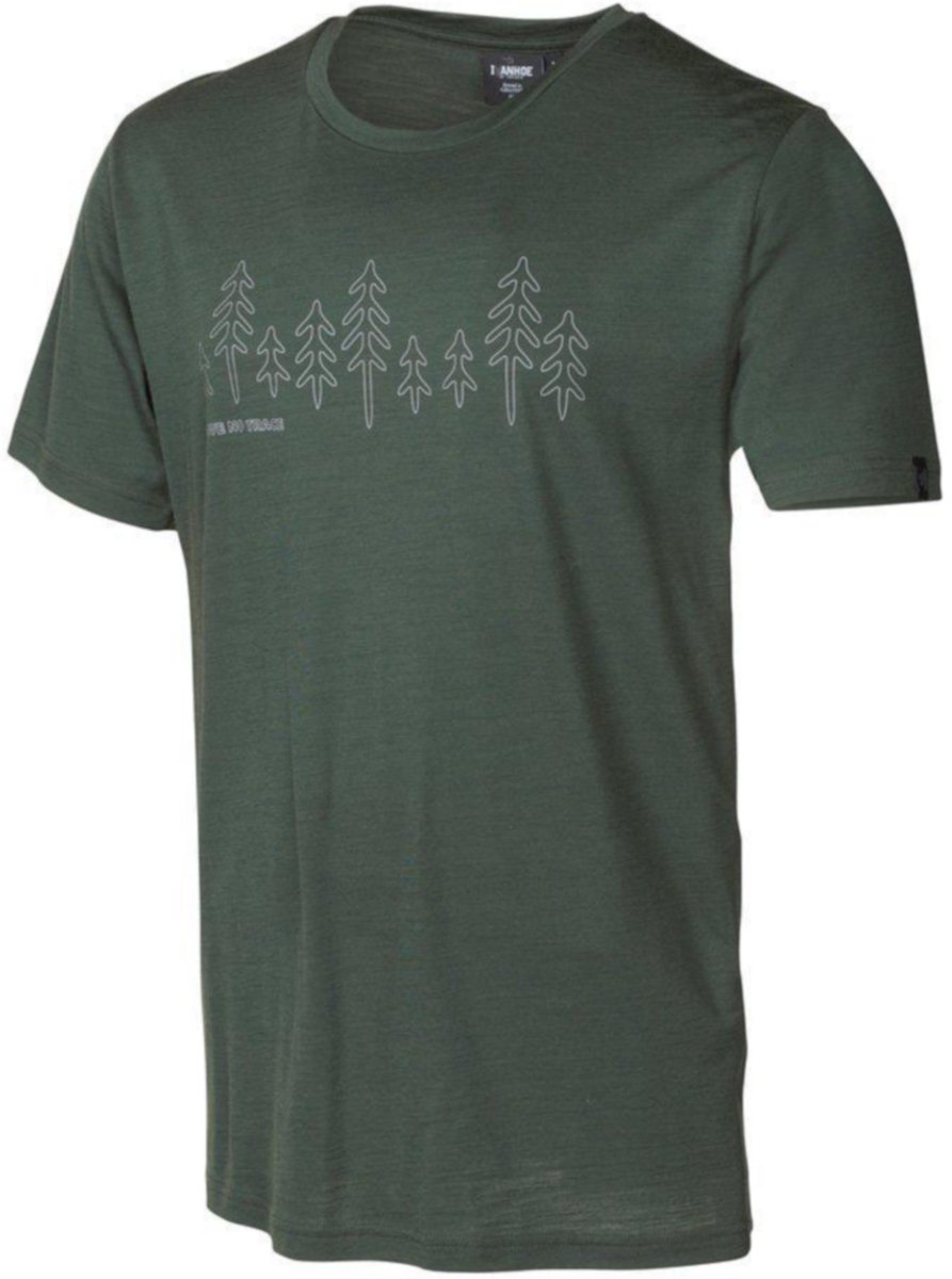 Ivanhoe t-shirt UW Ceasar Fir voor heren 100% extra fijne merino wol Groen